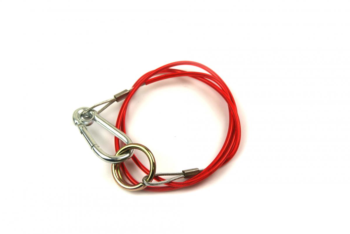 H/D BREAKAWAY CABLE + RING, TRAILER BRAKE CABLE/WIRE 1M LONG