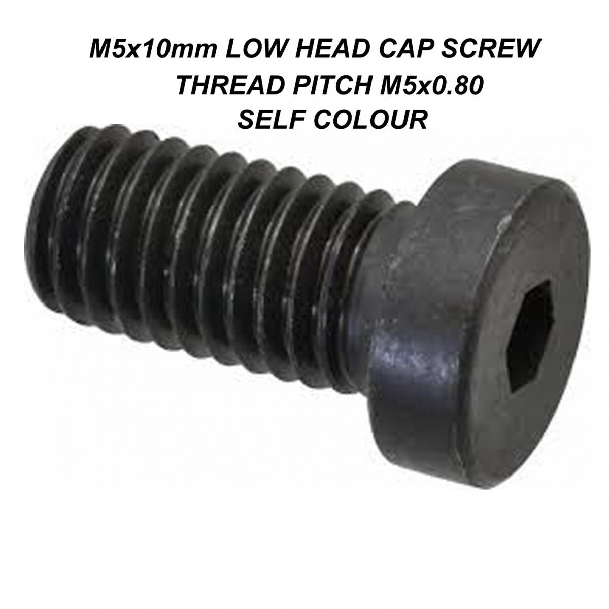 M5x10 ALLEN CAP BOLT self-coloured LOW CAP SCREW BLACK
