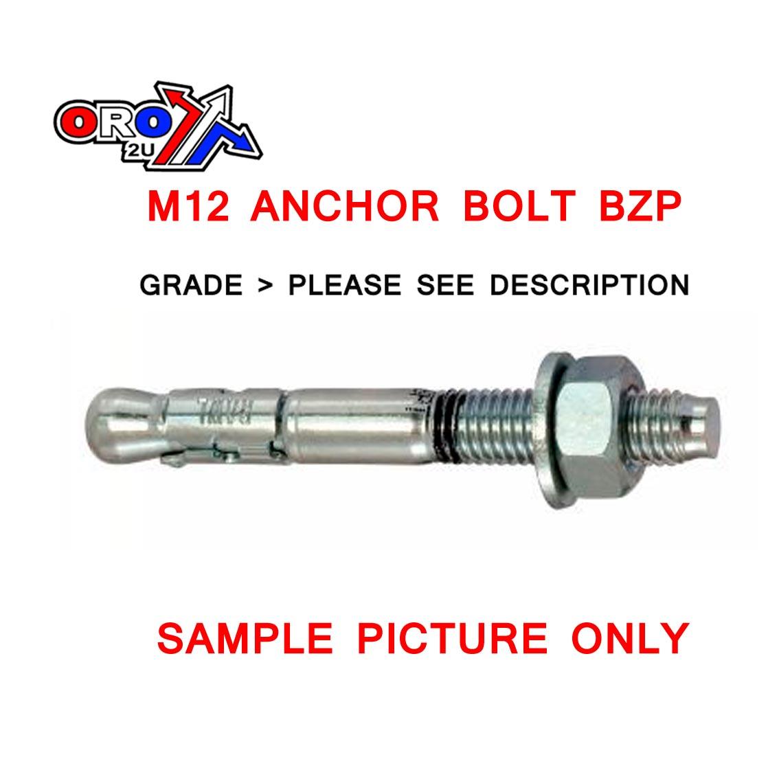 M12X80 ANCHOR BOLT BZP EACH