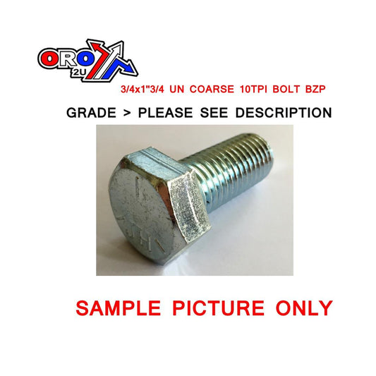 3/4x1''3/4 UNC 10TPI BOLT BZP EACH