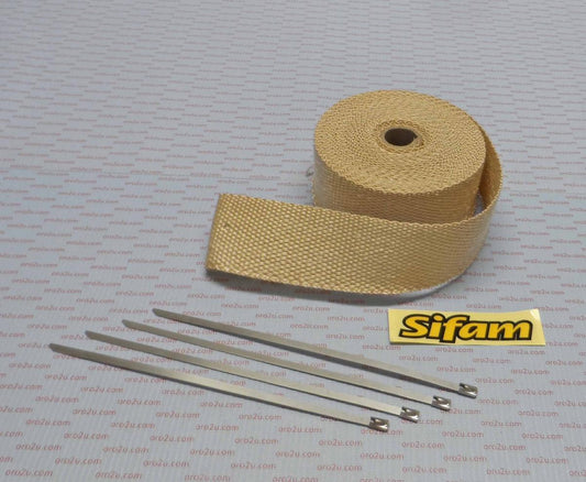 50mm EXHAUST WRAP 10M TAN, Manifold Downpipe High temperature Tape