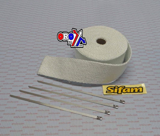 50mm EXHAUST WRAP 10M WHITE, Manifold Downpipe High temperature Tape