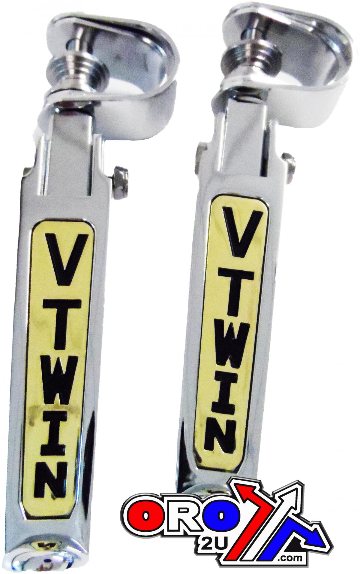 FOOT PEG SET CHROME V-TWIN universal bolt on