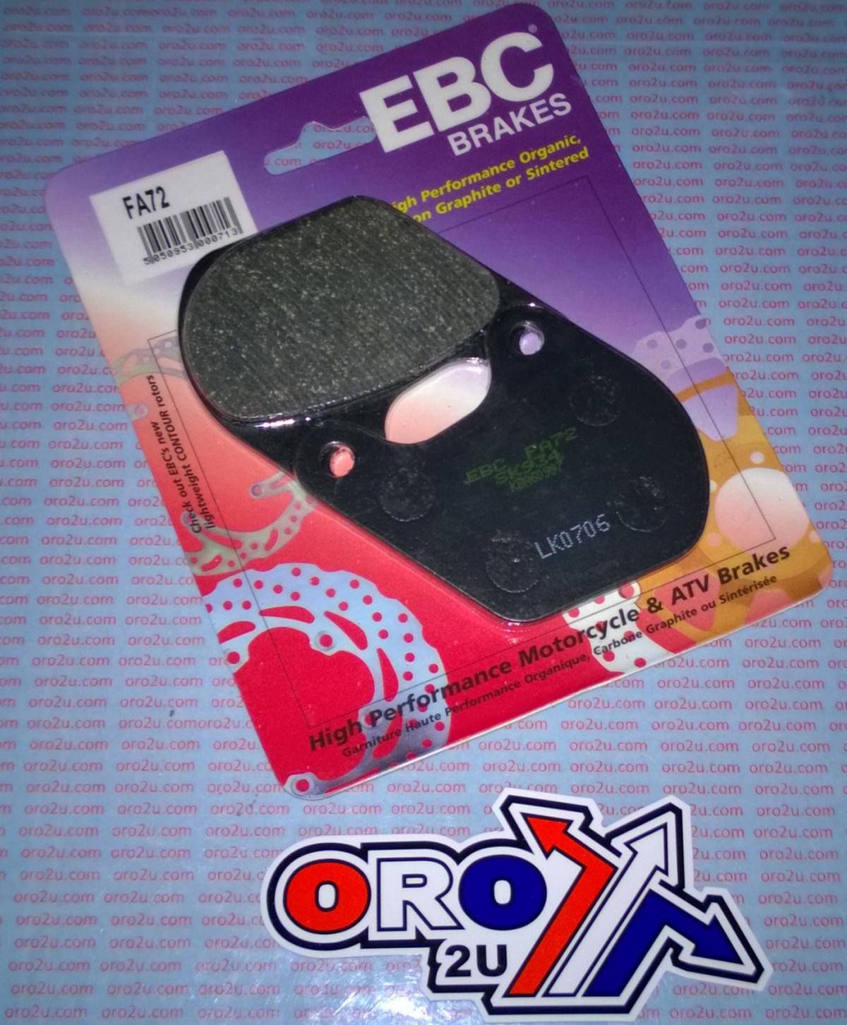 BRAKE PADS STD SEMI-METAL, EBC FA072, HARLEY DAVIDSON 73-81 REAR