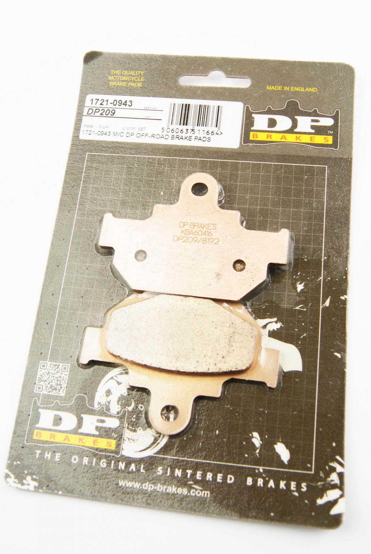 BRAKE PADS SINTERED DP BRAKES, DP209 Premium 41-209.H.DP, FA106/2
