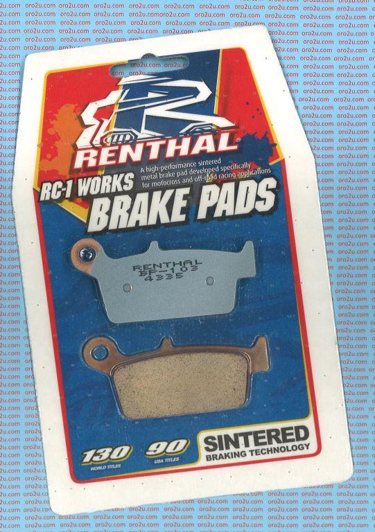 BRAKE PADS SINTERED RC-1, RENTHAL BP-103, 41-815.H.REN, 39-131 BP103, FA131