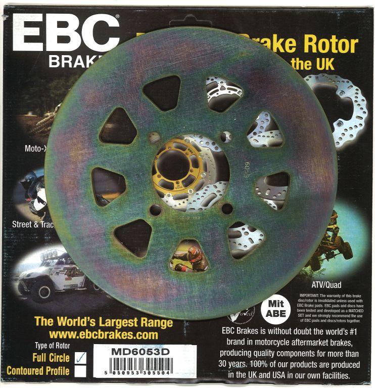 DISC BRAKE REAR YAMAHA YFM350FX 95-05, YFZ350 BANSHEE 88-01 EBC, EBC MD6053D