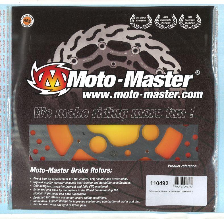 DISC BRAKE REAR HALO, MOTO-MASTER 110492 HONDA VFR800 00-09