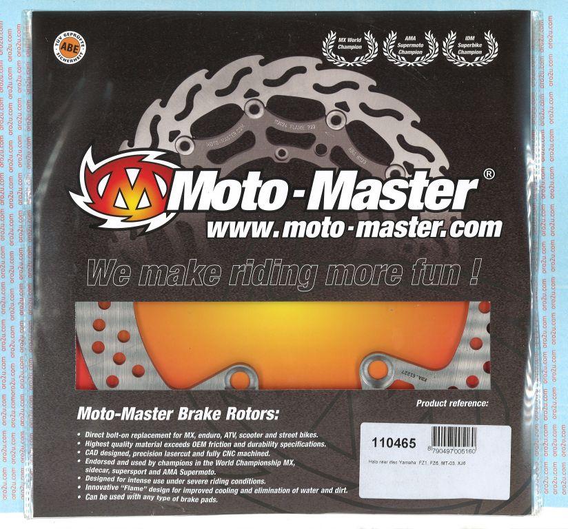 DISC BRAKE REAR, MOTO-MASTER YAMAHA FZ1 06-14, FZ6 04-10, MT-03 06-10