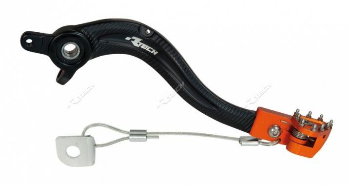 BRAKE PEDAL FOLDING BK/ORANGE, KTM SX 00-15, EXC 00-16, R-LEVFRKTM0001