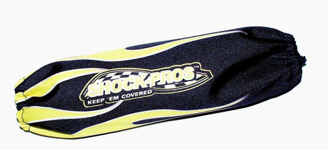 YELLOW FLAME FRONT SHOCK COVER SET