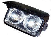 UNIVERSAL HEADLIGHT WITH PEAK, 7" WIDE, WITH 6V & 12V BULBS