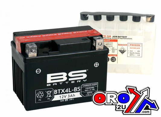 BATTERY YTX4L-BS 12V, BS Maintenance Free BTX4L-BS, BS-BTX4L-BS