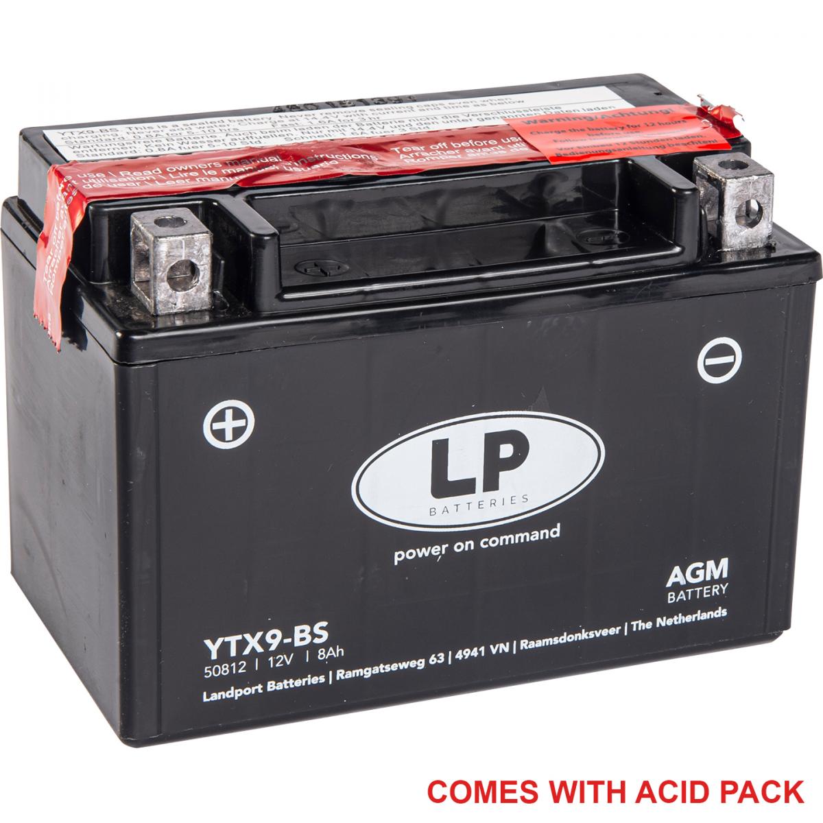 BATTERY YTX9-BS 12V MA.FREE LANDPORT Maintenance Free