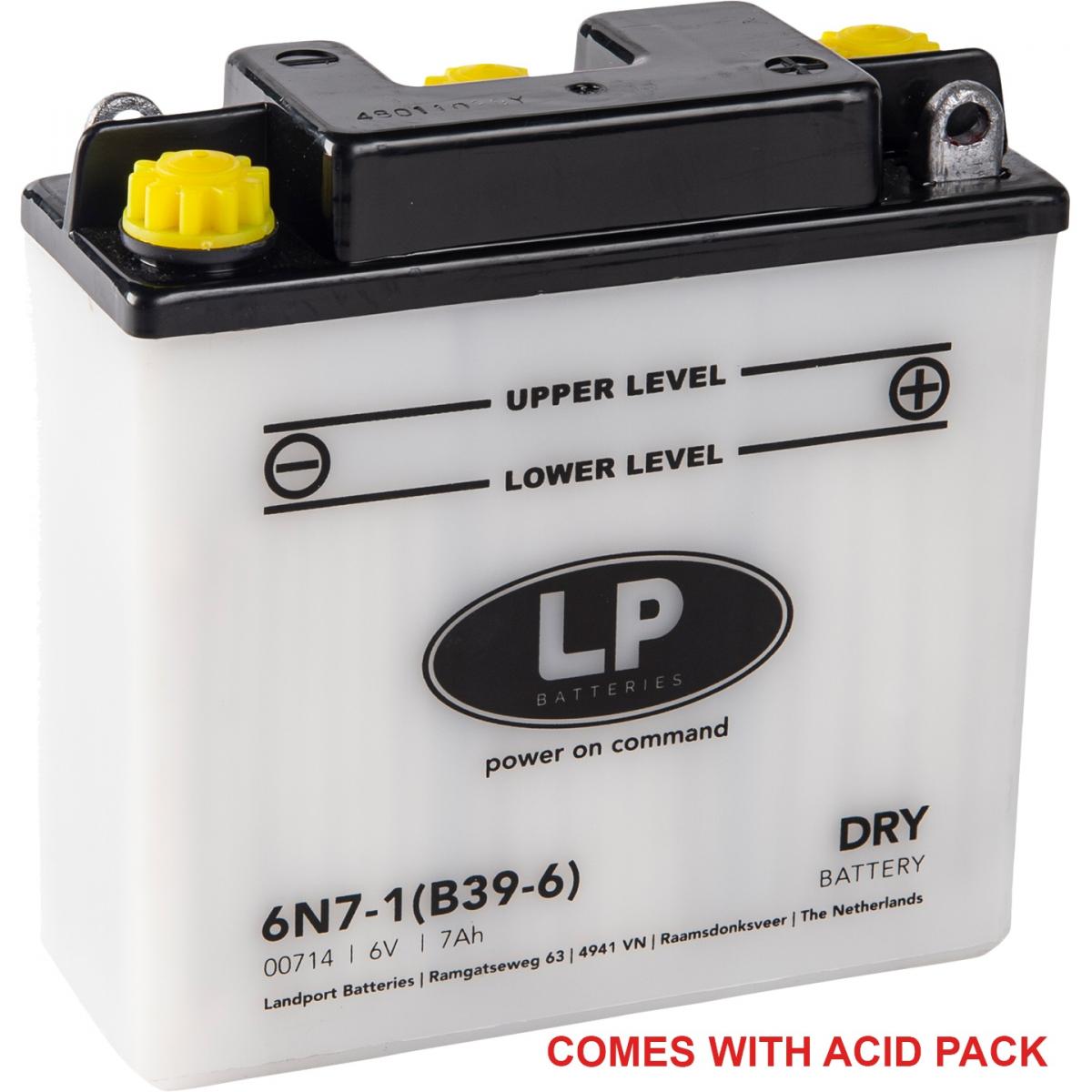 BATTERY 6N7-1, B39-6 6V 7Ah