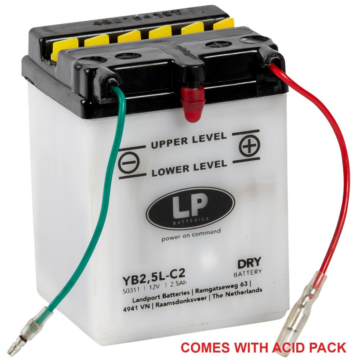 BATTERY YB2,5L-C2 12v 2.5Ah, YB2.5L-C2