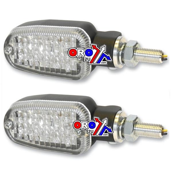 UNIVERSAL INDICATORS ALUMINUM BLACK, CLEAR LENS, LED, E MARKED, 2 WIRE