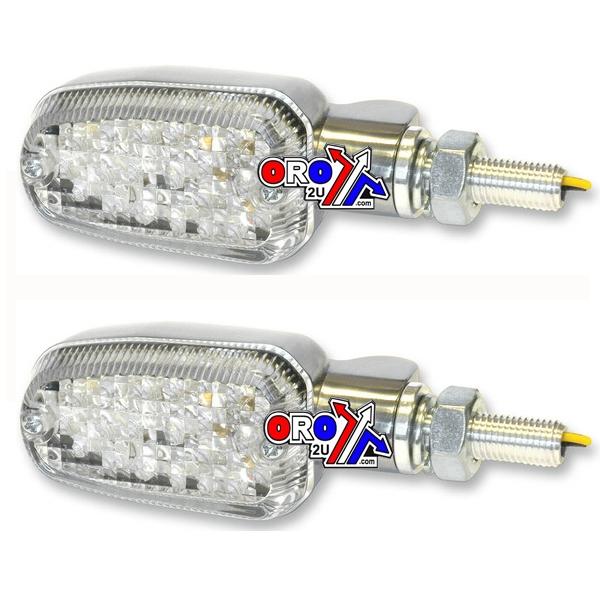 UNIVERSAL INDICATORS ALUMINUM POLISHED, CLEAR LENS, LED, E MARKED, 2 WIRE
