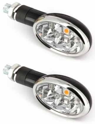 UNIVERSAL OVAL INDICATORS, LED, PAIR, CLEAR LENS, 75X40mm