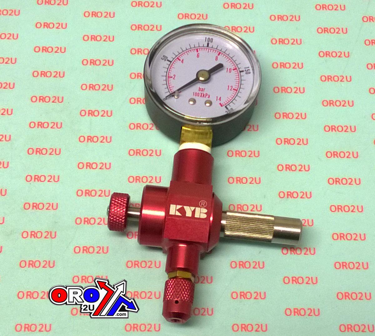 NITROGEN PRESSURE GAUGE, KYB ST500 High pressure gauge reads up to 200 P.S.I.