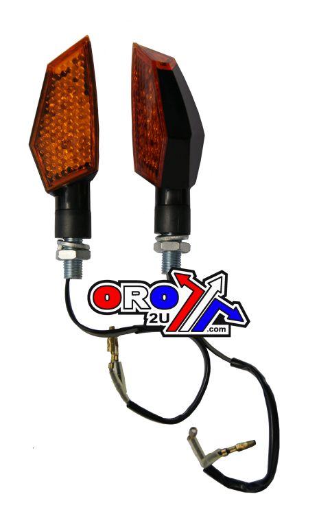 UNIVERSAL LED INDICATORS, ORANGE LENS, PAIR