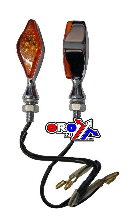 UNIVERSAL LED INDICATORS, ORANGE LENS, PAIR