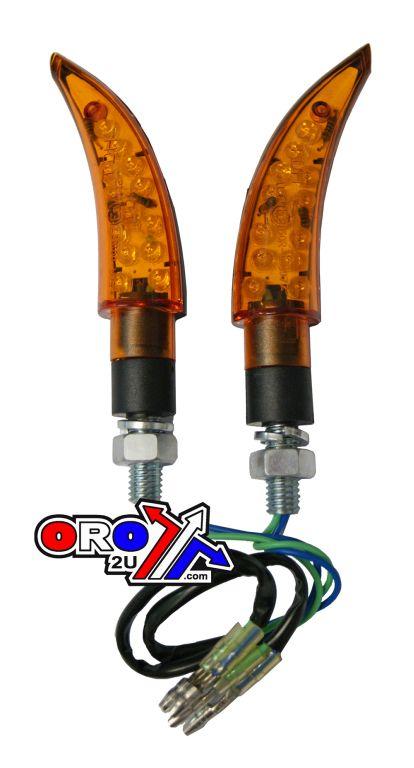 UNIVERSAL LED INDICATORS, ORANGE LENS, PAIR