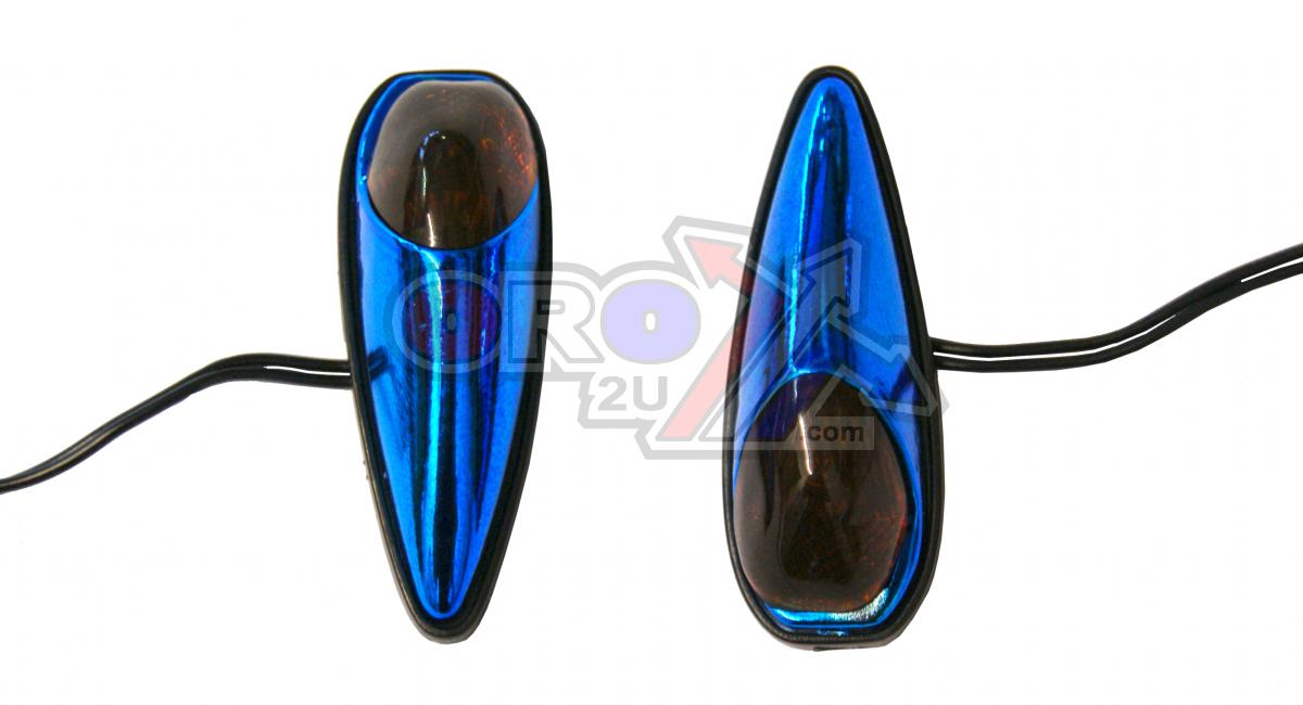 UNIVERSAL FLUSH MOUNT INDICATORS SMOKE LENS PAIR, BLUE LOOK, 60x22mm
