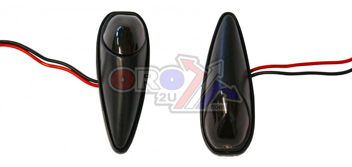 UNIVERSAL FLUSH MOUNT INDICATORS, SMOKE LENS, PAIR, BLACK LOOK, 60x22mm