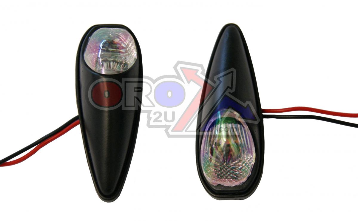 UNIVERSAL FLUSH MOUNT INDICATORS, CLEAR LENS, PAIR, BLACK LOOK, 60x22mm
