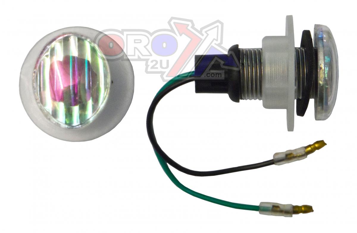 UNIVERSAL FLUSH MOUNT INDICATORS, CLEAR LENS, PAIR, CAT EYE 37X30mm