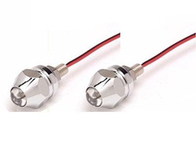 LIGHTS IN BOLT LED FLASHING RED & BLUE, SILVER BODY