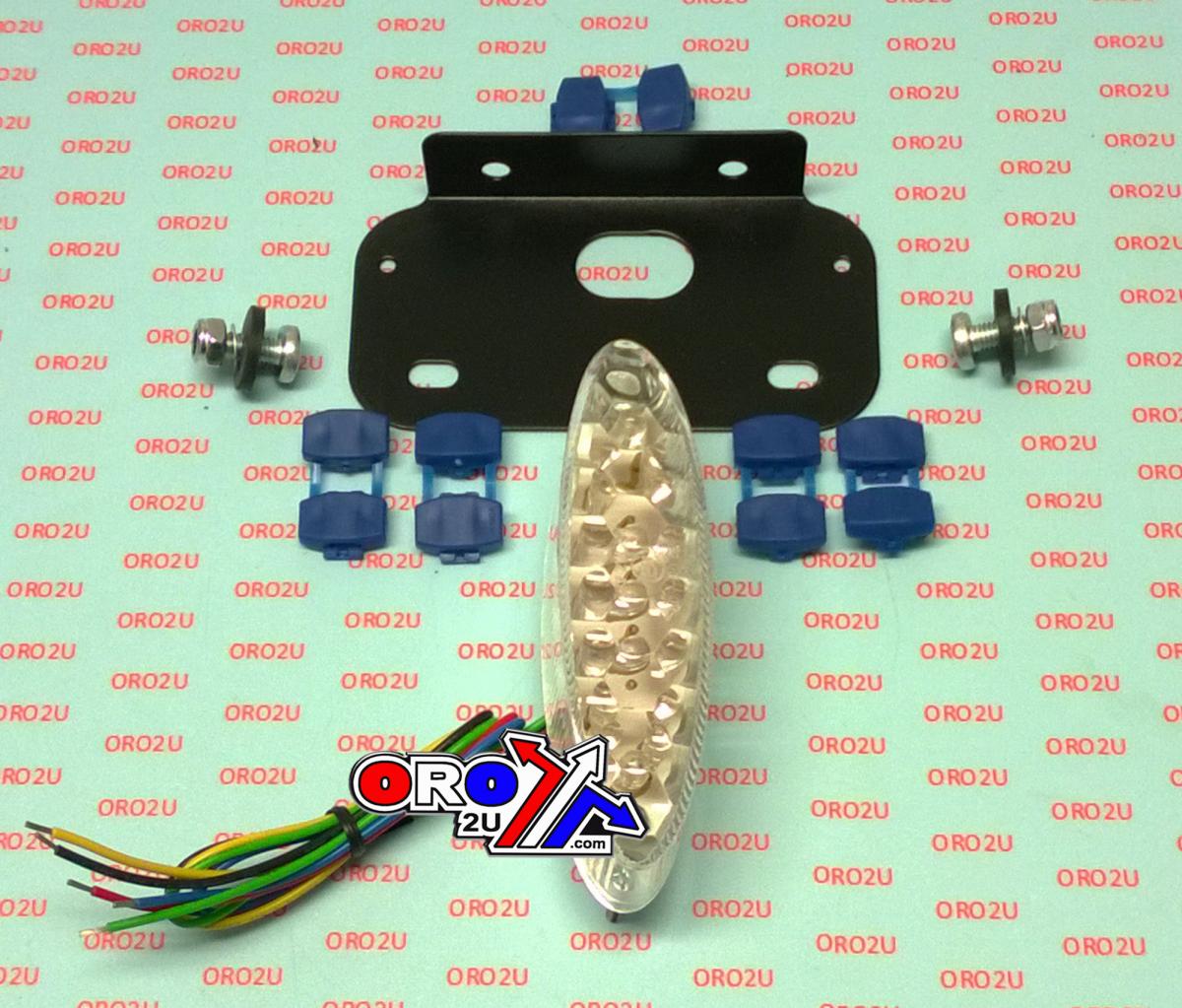 LED CLEAR TAIL LIGHT WITH BLINKERS, INC. NUMBER PLATE BRACKET