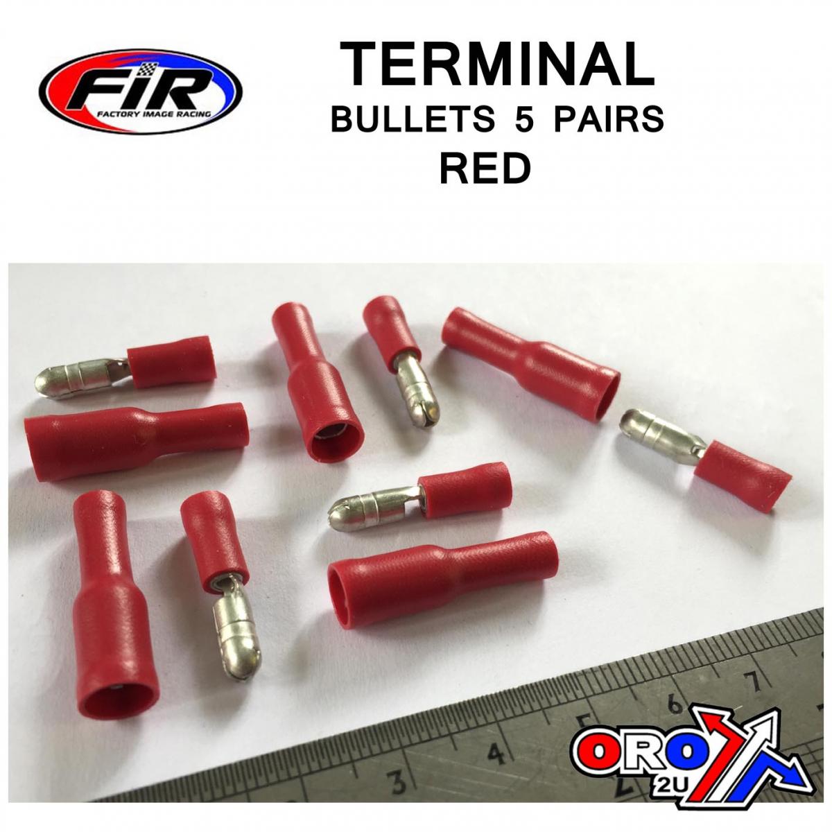 RED BULLET CONNECTORS, 5 PAIRS