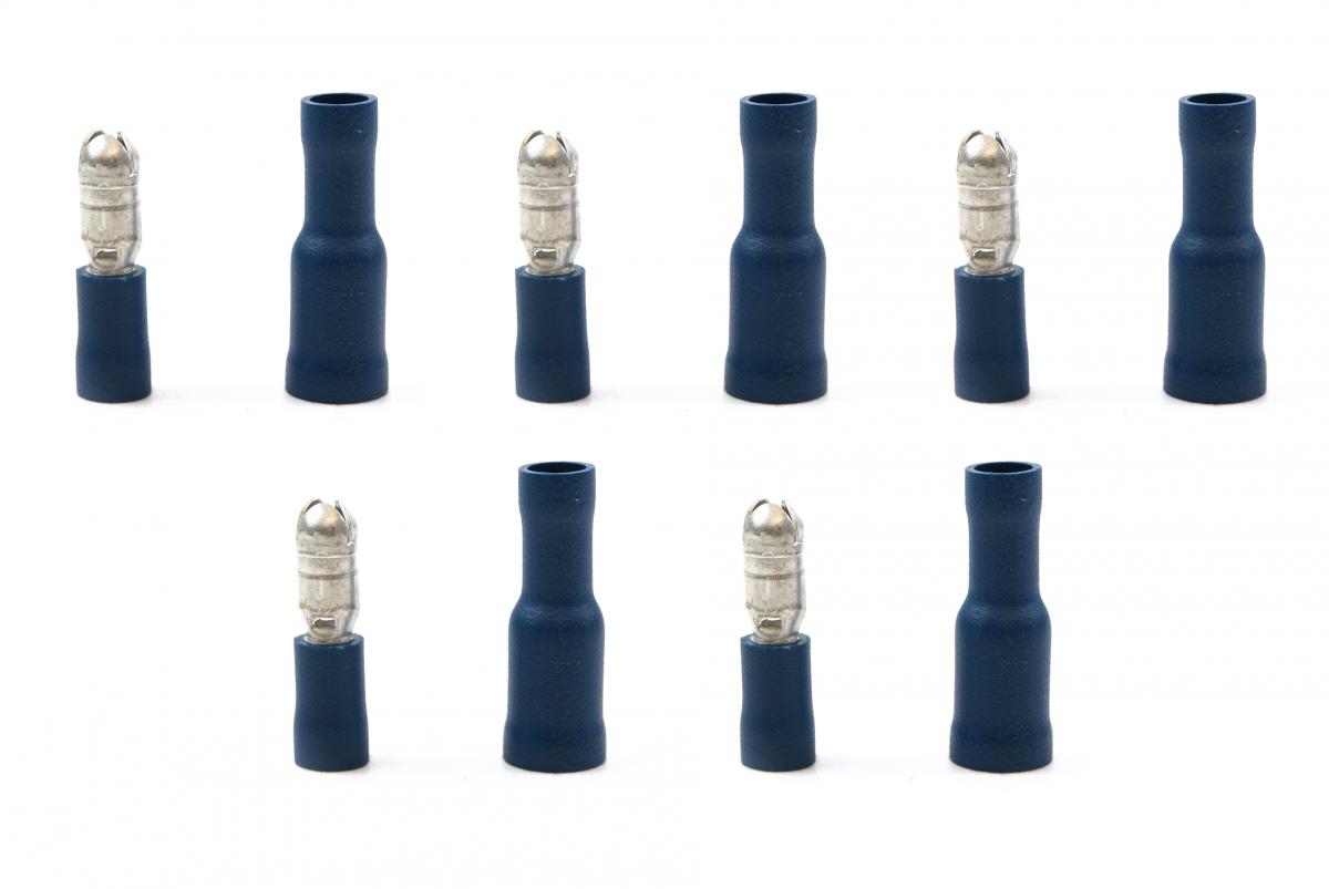 BLUE BULLET CONNECTORS, 5 PAIRS
