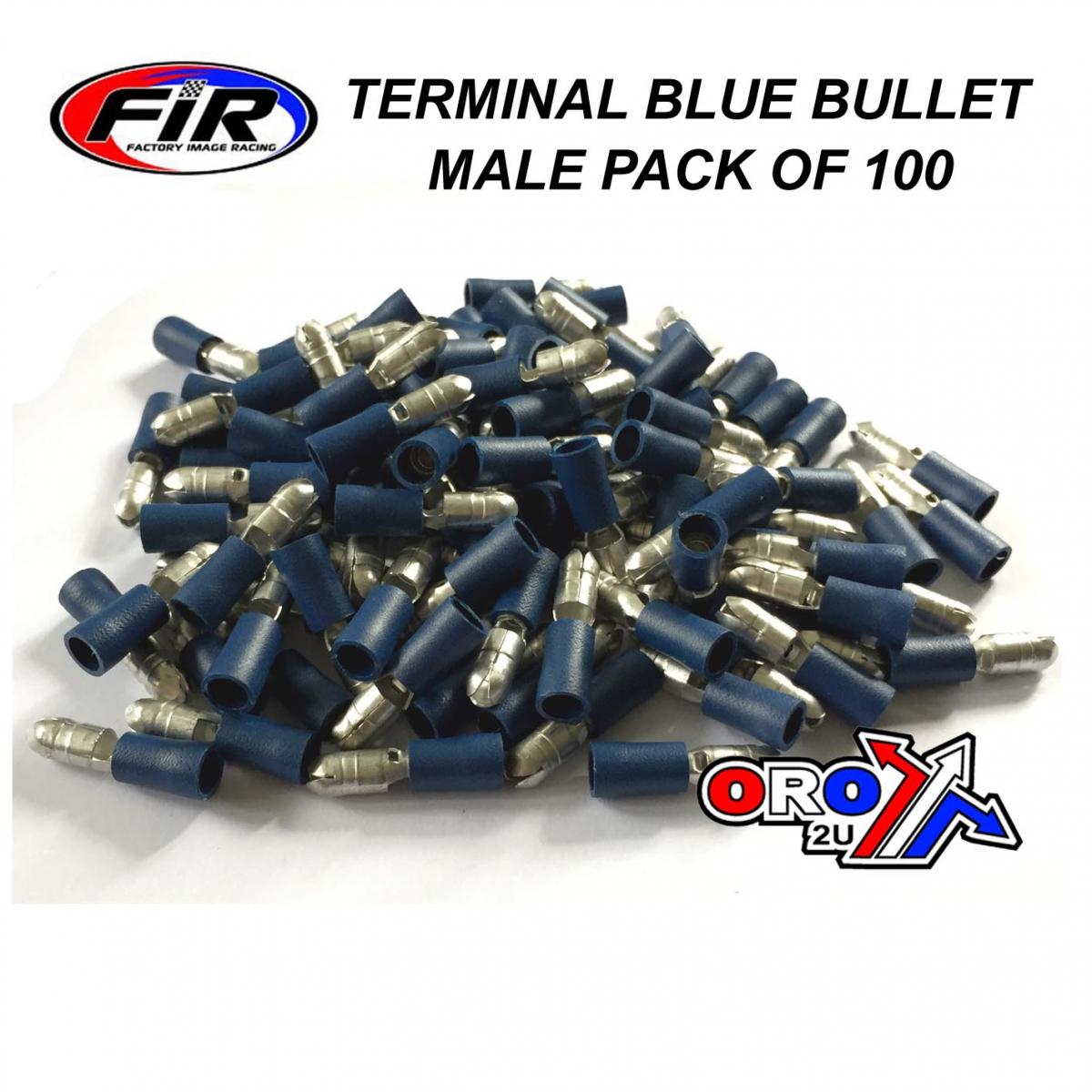 BLUE MALE BULLET CONNECTORS, PACK OF 100