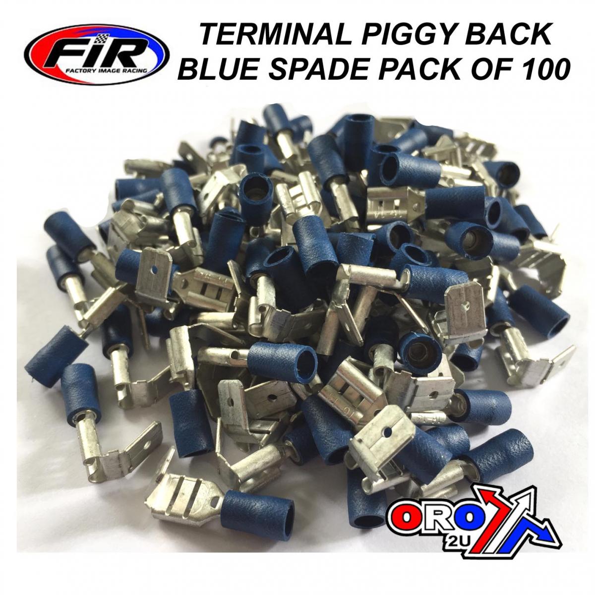 BLUE PIGGY BACK SPADE CONNECTORS, PACK OF 100