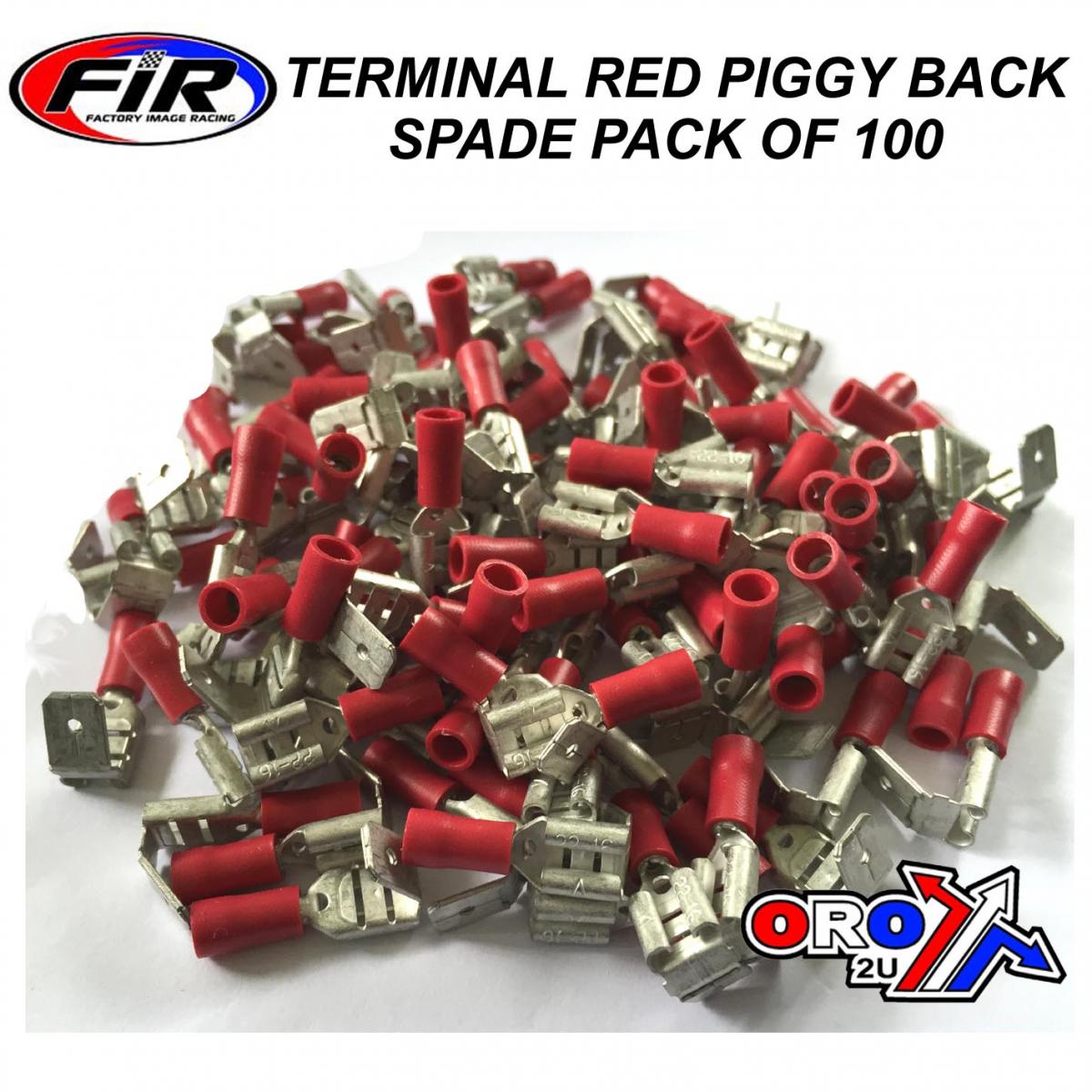 RED PIGGY BACK SPADE CONNECTORS, PACK OF 100