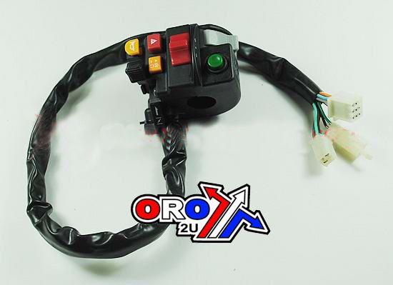 UNIVERSAL 6 FUNCTION L/H HANDLEBAR SWITCH WITH CHOKE LEVER, 13 Wire, 3 Plug