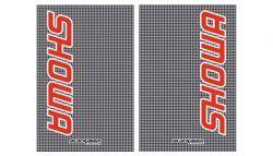 FORK DECAL SHOWA RED/CARBON, BLACKBIRD DECAL SET