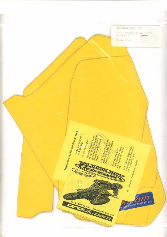 YELLOW BACKGROUNDS SUZUKI RMX250 1993-1995