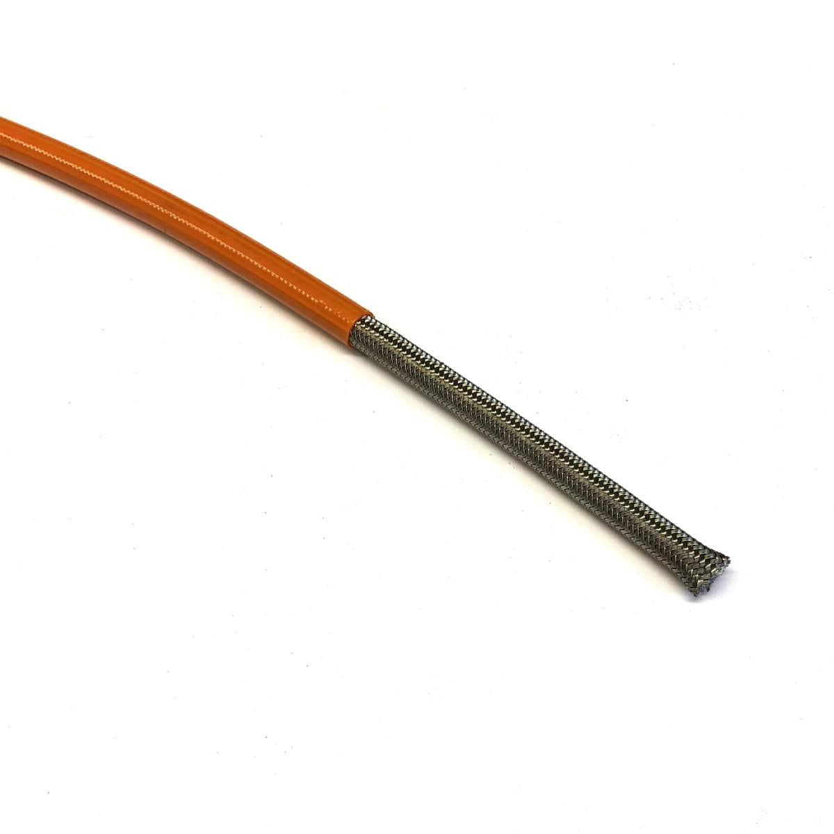 KTM ORANGE HOSE 1 METER, S/STEEL BRAIDED HOSE, 600-03OR / PTFE / PVC COVERED