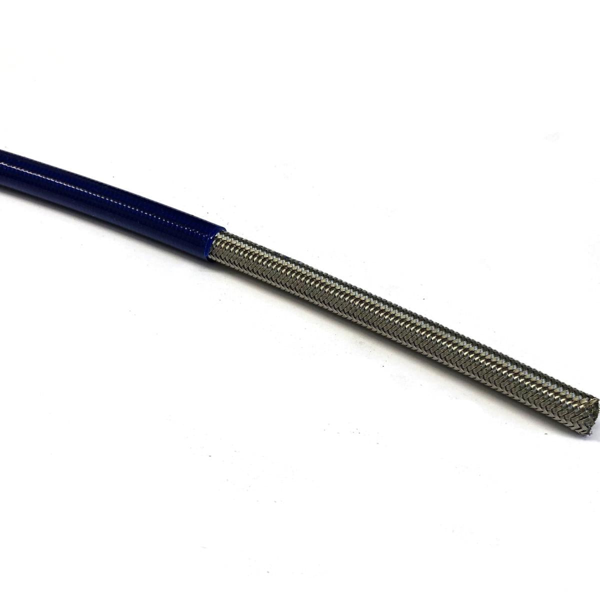 DARK BLUE HOSE 1 METER, S/STEEL BRAIDED HOSE, 600-03GN / PTFE / PVC COVERED