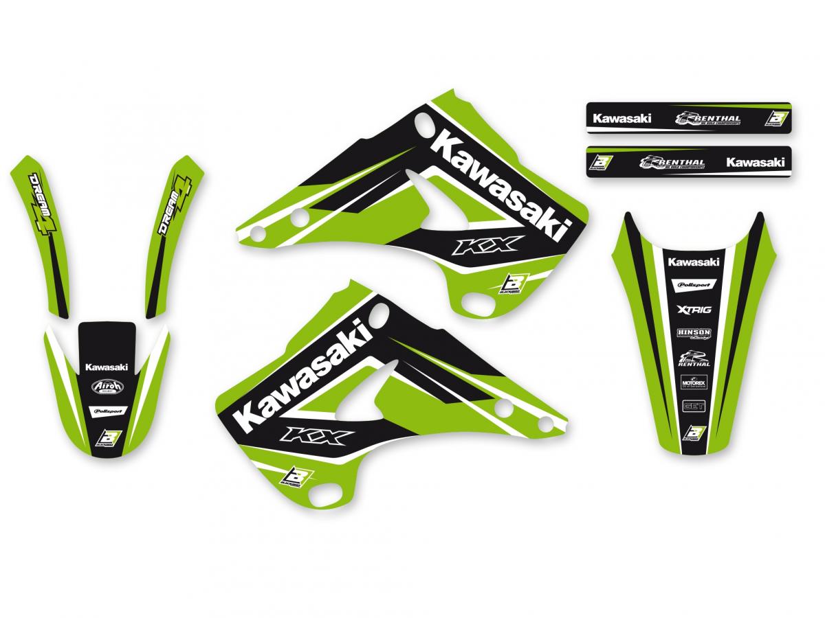 KAWASAKI KX125/250 2003-2008 DREAM 4 FULL DECAL KIT, BLACKBIRD