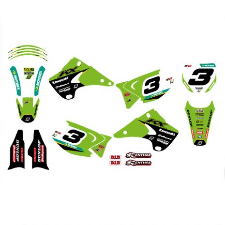 KAWASAKI KX125/250 2003-2008 MONSTER ENERGY FULL DECAL KIT, BLACKBIRD