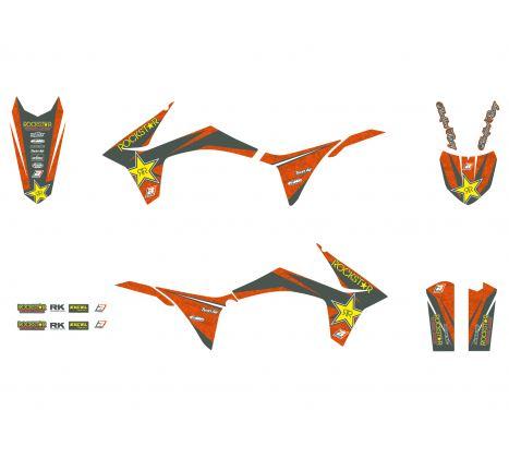 KTM SXF/SX 2011-2012, EXC 2012-2013 ROCKSTAR ENERGY TEAM DECAL KIT, BLACKBIRD