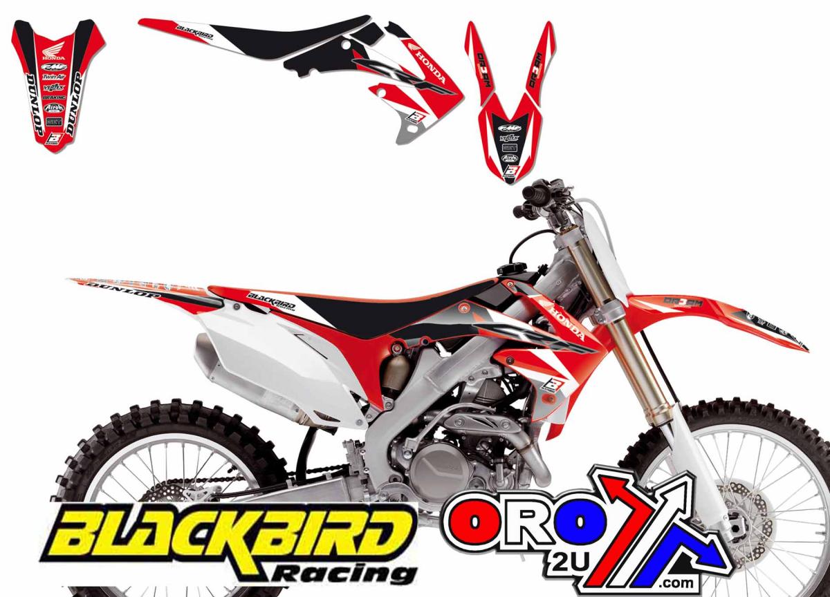 HONDA CRF250R 2010-2013, CRF450R 2009-2012 DREAM 3 DECAL KIT, BLACKBIRD