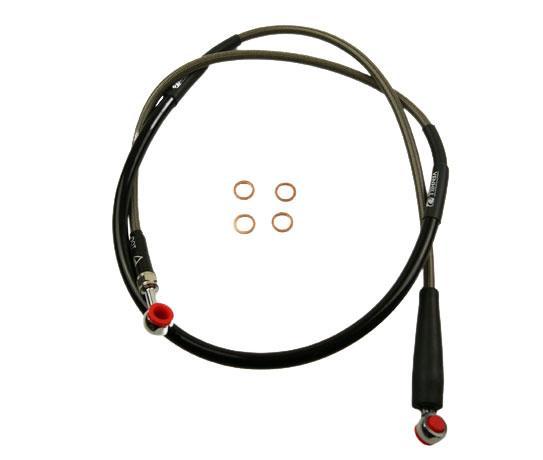 HOSE FRONT BRAKE SILVER / BLK, VENHILL H01-1-038/P TC 450/510 07-10