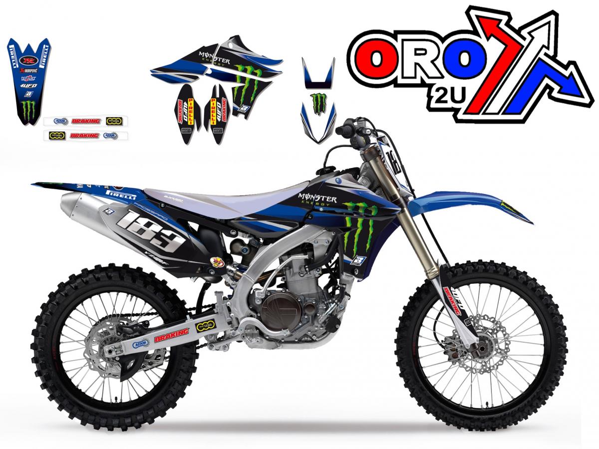 YAMAHA YZ-F450 2010-2013, MONSTER ENERGY 3 DECAL KIT