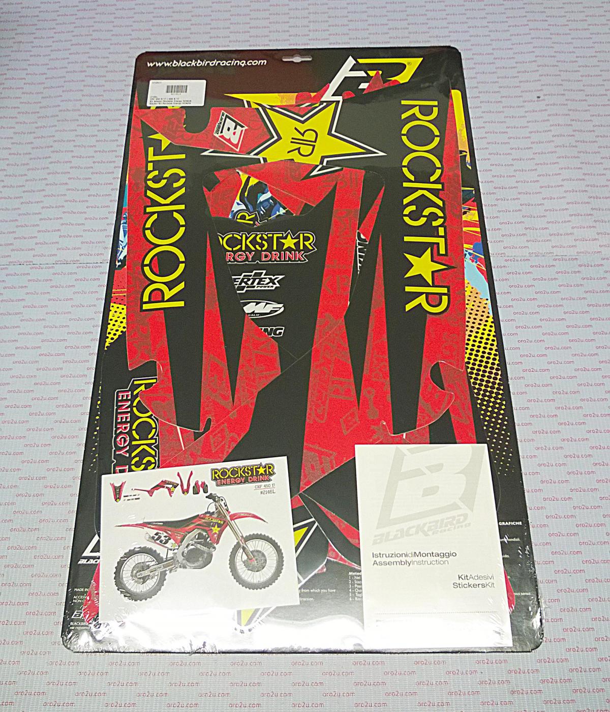 HONDA CRF250R 18-21, CRF450R 17-19, CRF450X 17-24, ROCKSTAR ENERGY DECAL KIT